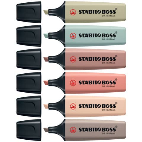 Evidenziatori Stabilo Boss Nature Colors colore verde oliva - conf. 10 pezzi - 70/137